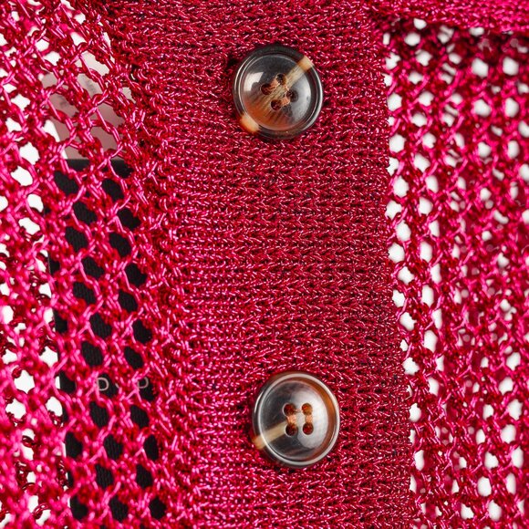 Dodo Bar Or Nma Fuchsia Short-Sleeve Crochet Polo Shirt - Picture 8 of 10